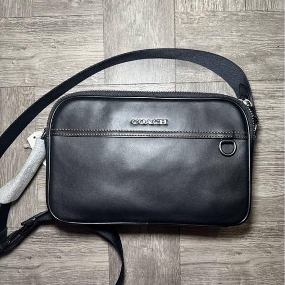 Coach Black Leather Messenger Bag